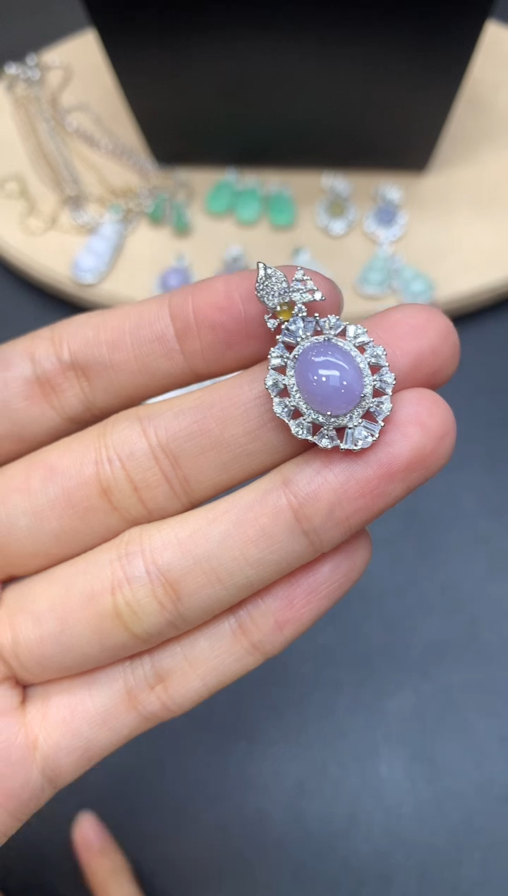 【闪购商品】翡翠吊坠(不含链)银S925镶嵌蛋面【无服务费】