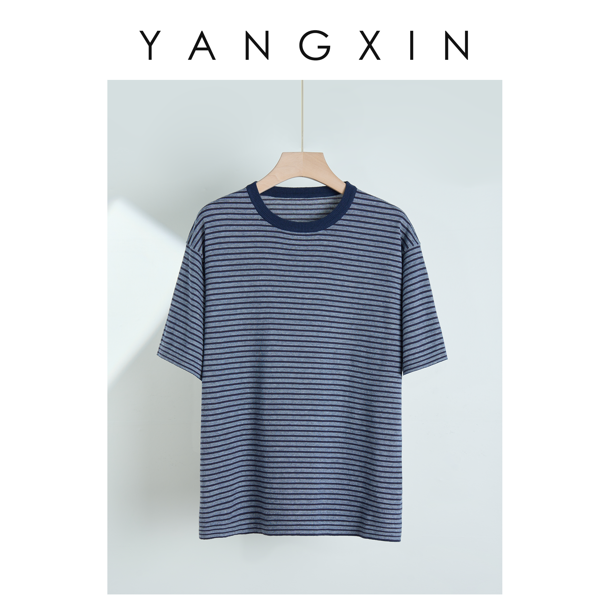 【无龄·杨昕】“蓝调悠风”简约休闲柔软圆领宽松显瘦T恤25SS02020