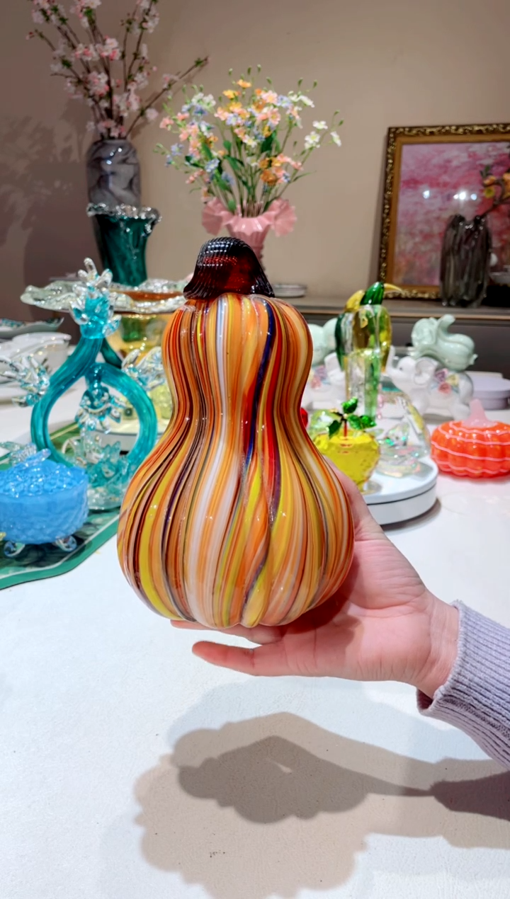 【闪购商品】琉璃手工艺品    高黄色南瓜微瑕