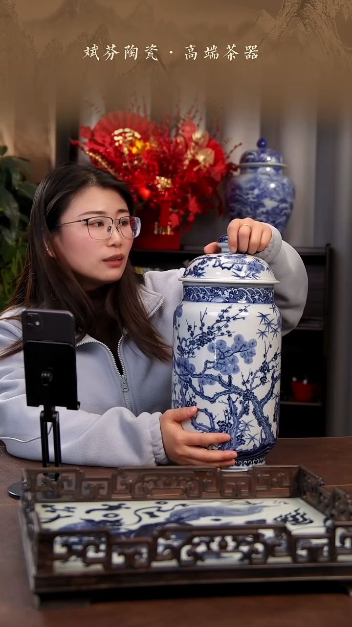 【闪购商品】瓷片青花瓷茶具斌芬陶瓷62