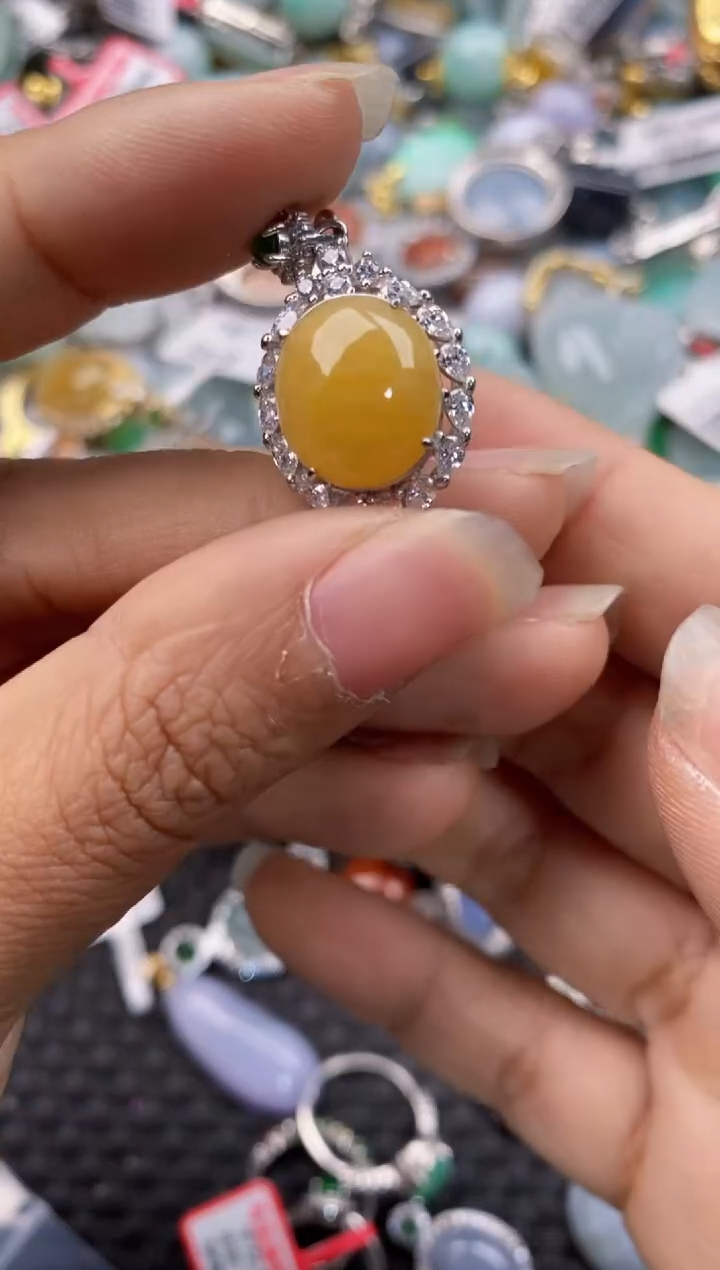 银S925镶嵌戒指翡翠666----10