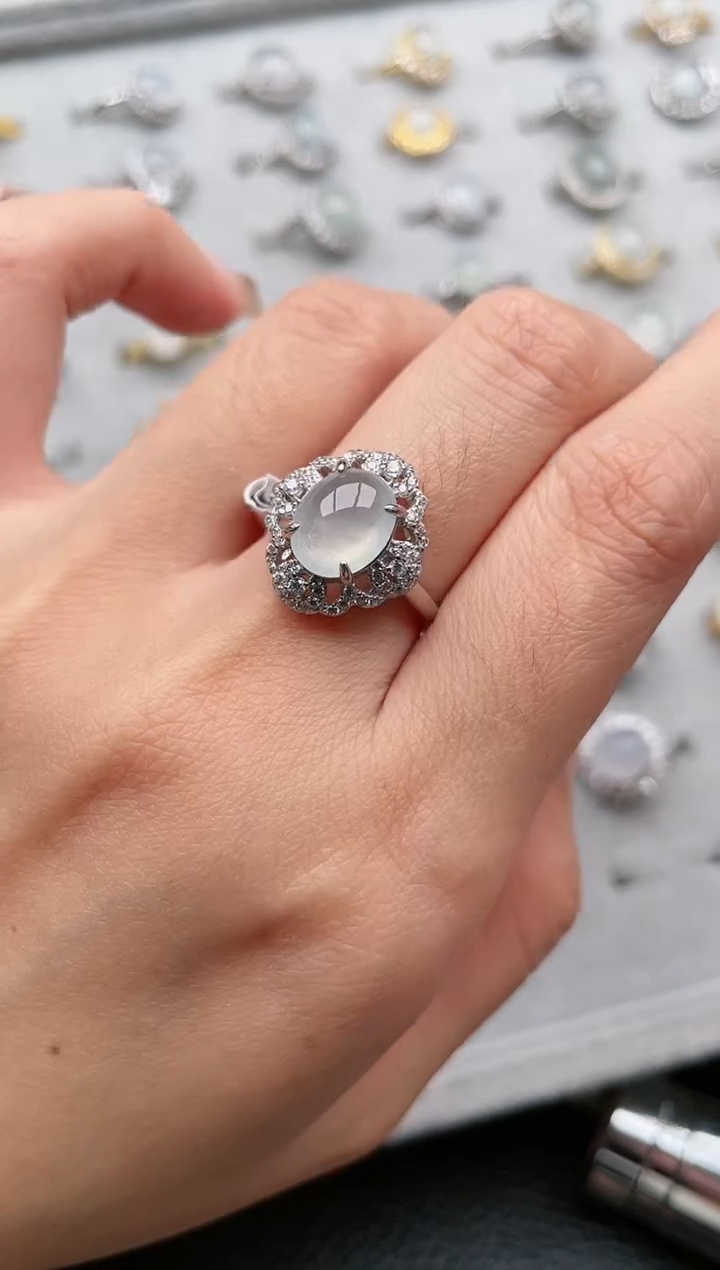 【闪购商品】翡翠戒指银S925镶嵌1111