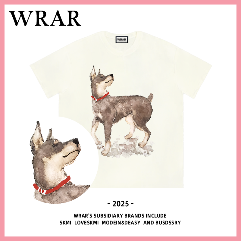 【棕色杜宾】新品潮流圆领夏季透气宽松T恤情侣半袖动漫春夏印花1