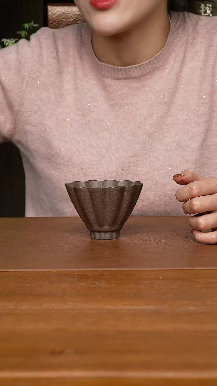 【闪购商品】紫砂茶壶菊菱杯  水碧泥160CC