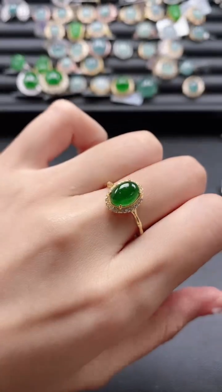 【闪购商品】翡翠戒指银S925镶嵌51151