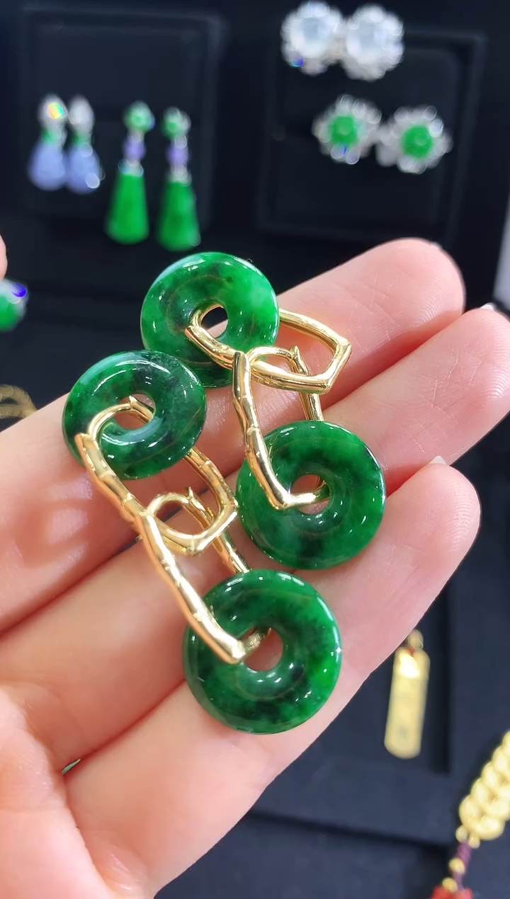 【闪购商品】翡翠耳饰银S925镶嵌耳饰（多样性发货发一对）