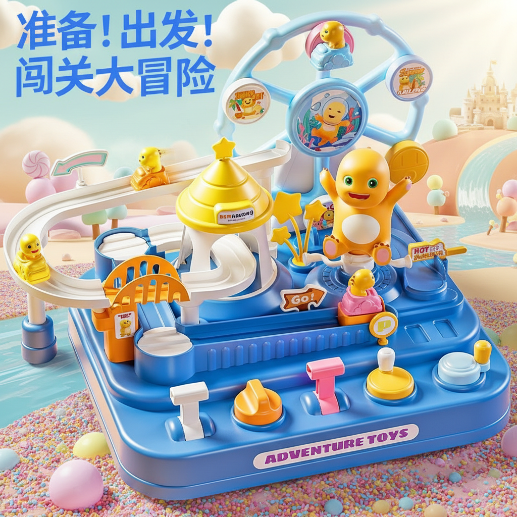 奶龙游乐园闯关大冒险滑道玩具儿童益智玩具宝宝玩具生日礼物