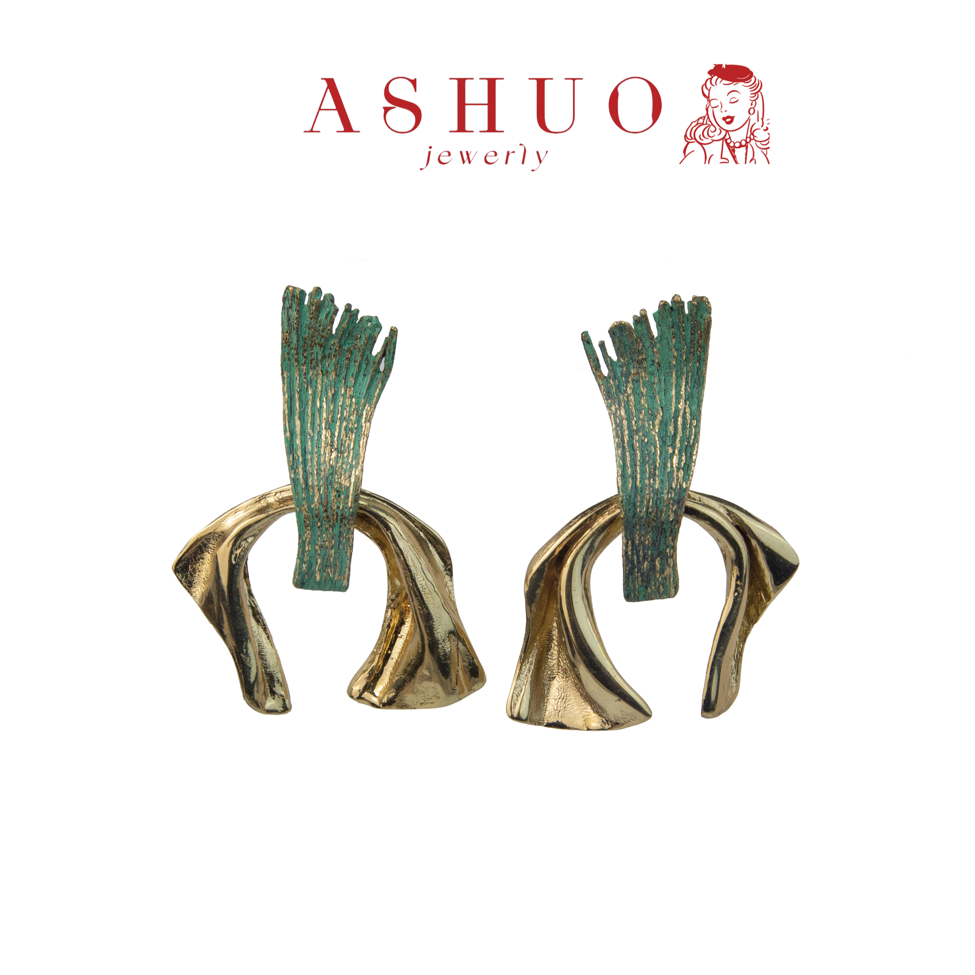 铜合金耳饰 阿烁中古 Kalliope  as9886