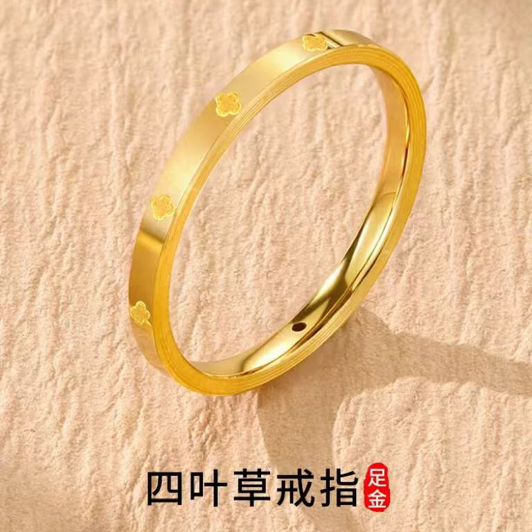 足金999爆闪四叶草戒指CH6744