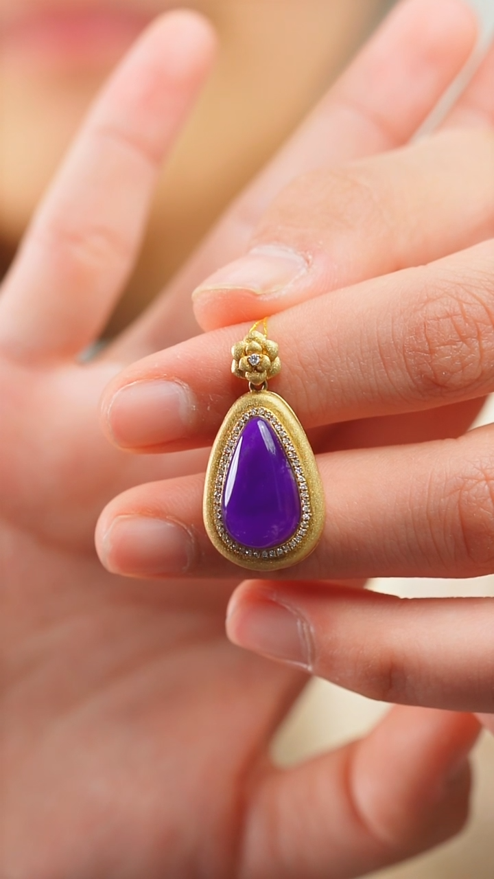 苏纪石（舒俱来）18K金镶嵌吊坠(不含链)7