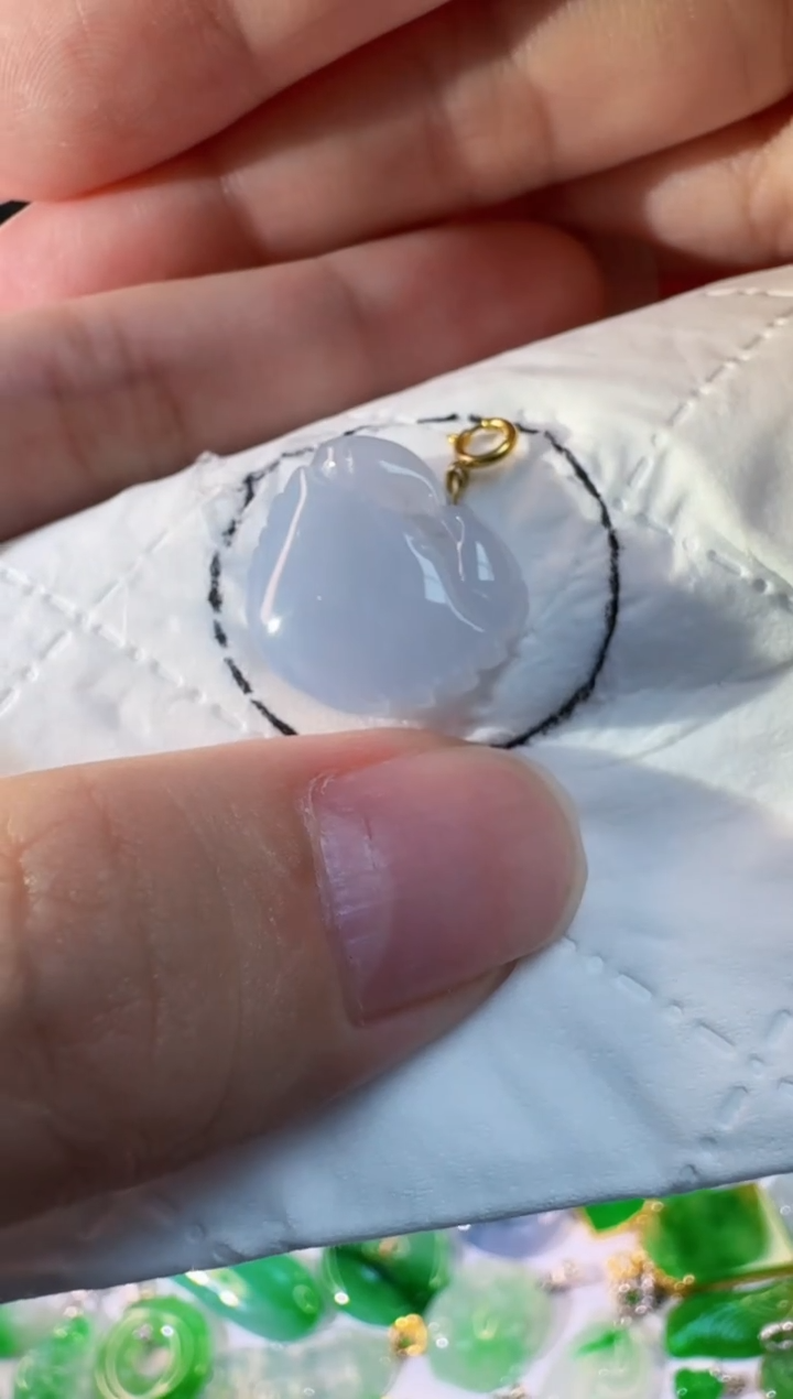 【闪购商品】翡翠颈饰18K金镶嵌缅甸翡翠A挂件