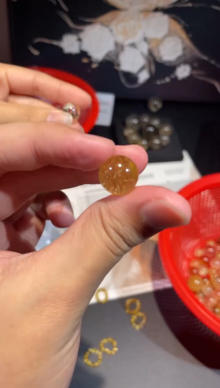 未镶嵌珠宝半成品水晶【D05】发晶单珠12.5M1个