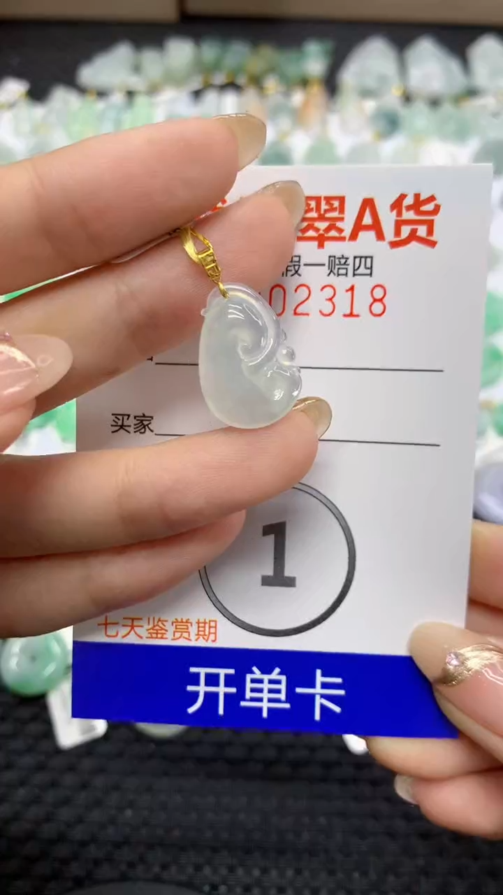 翡翠18K金镶嵌颈饰1111111111