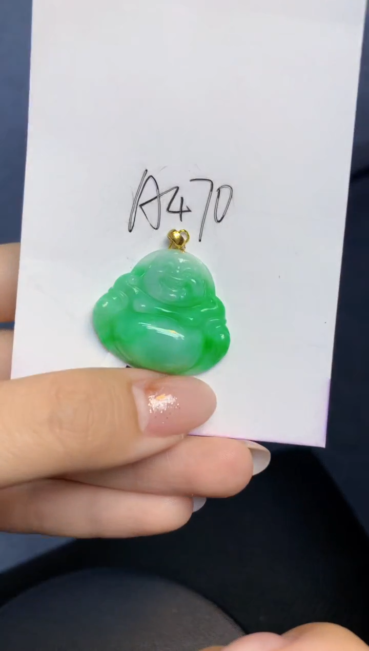 颈饰18K金镶嵌翡翠天然A货缅甸翡翠百元以上9元证书费自理