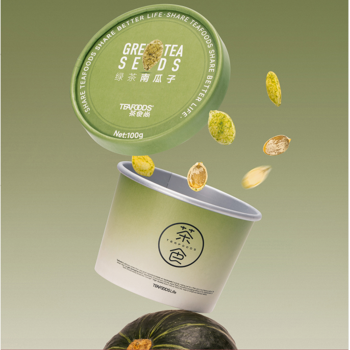 纳兰 绿茶南瓜子100g，乌龙茶花生100g混合果干