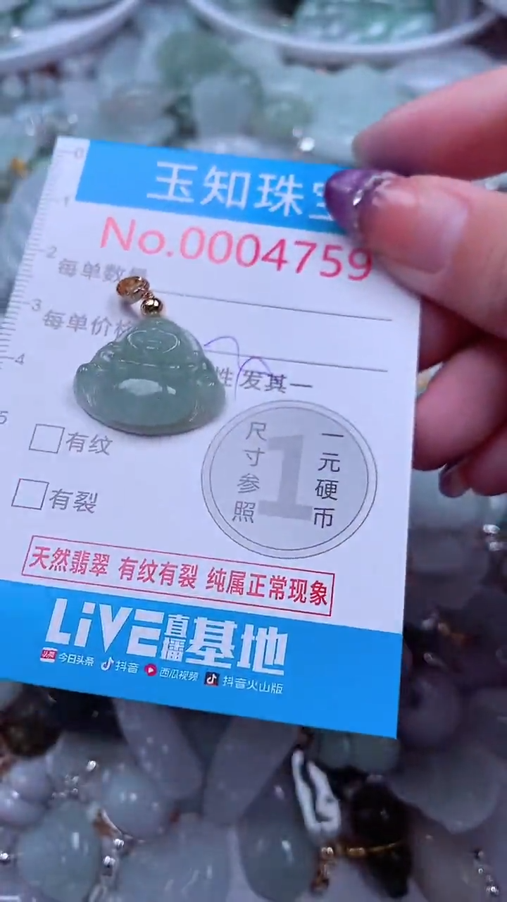 翡翠未镶嵌吊坠(不含链)4759
