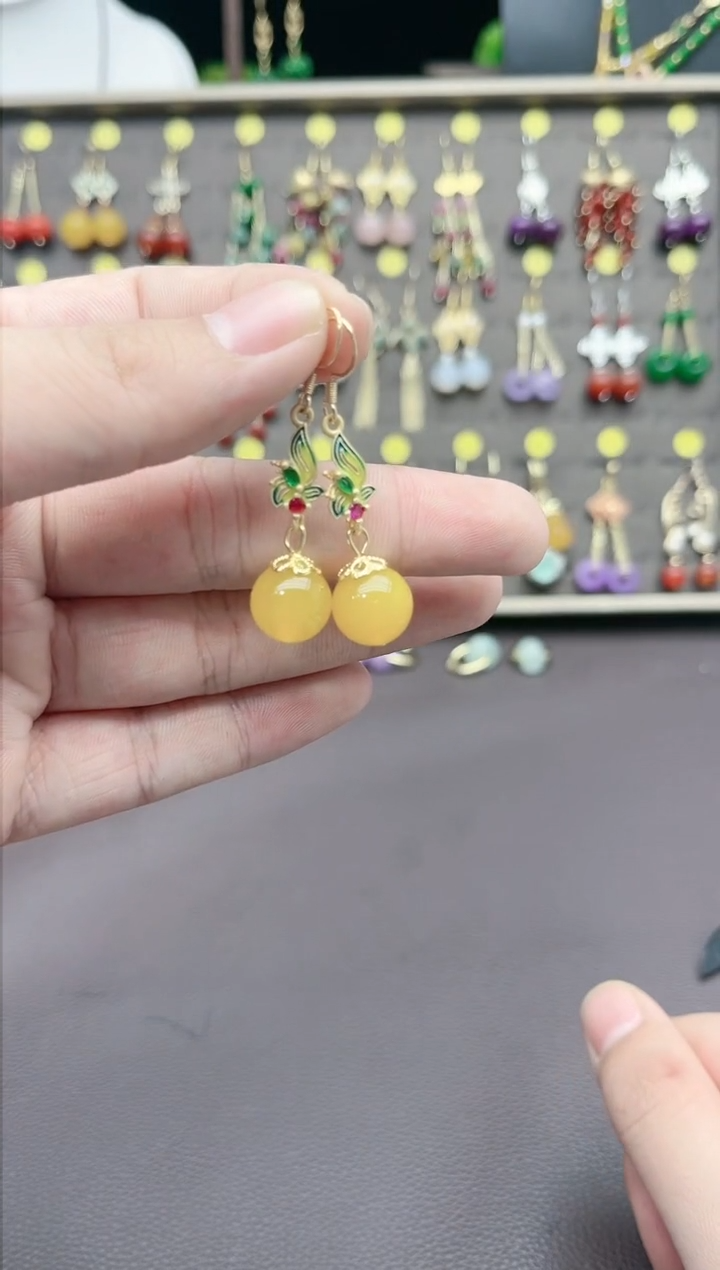 【闪购商品】玛瑙/玉髓耳钉银S925镶嵌318000