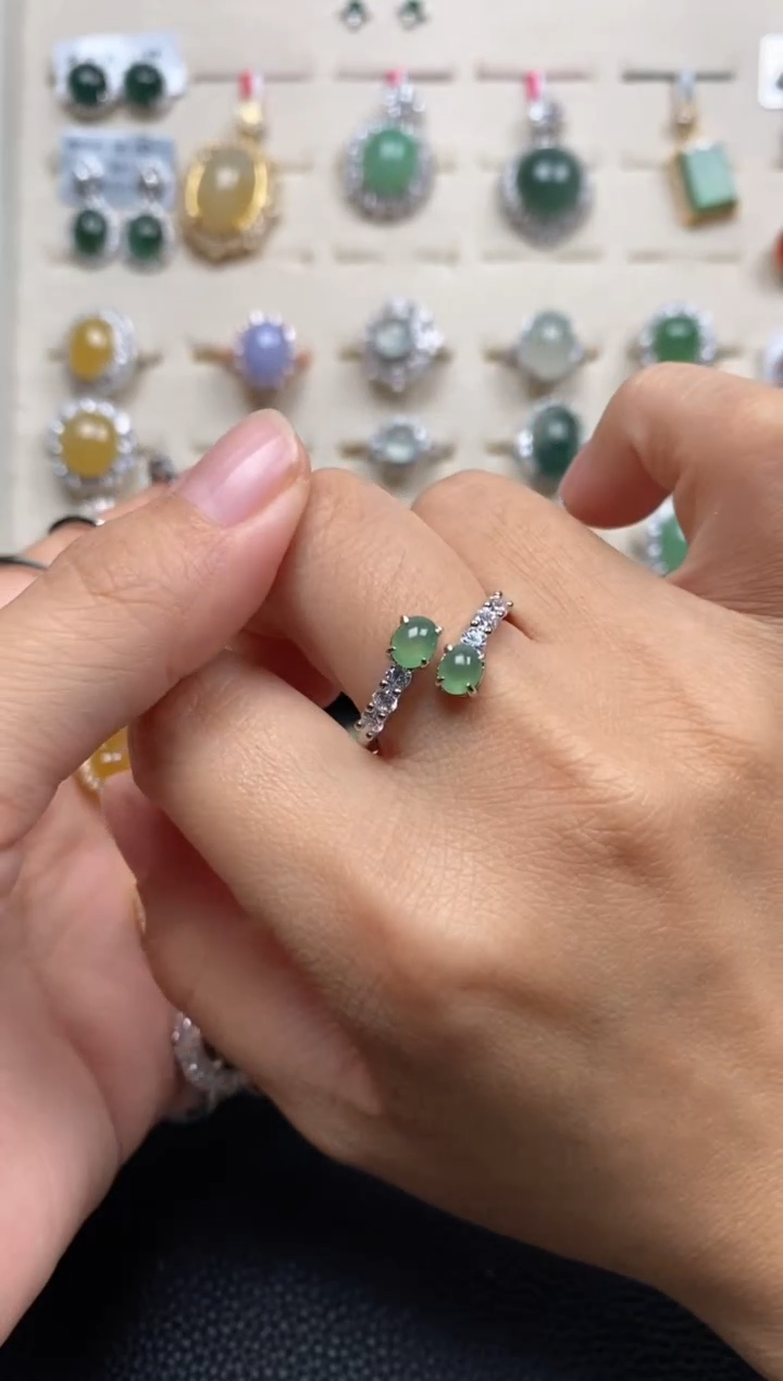 【闪购商品】翡翠戒指银S925镶嵌11111