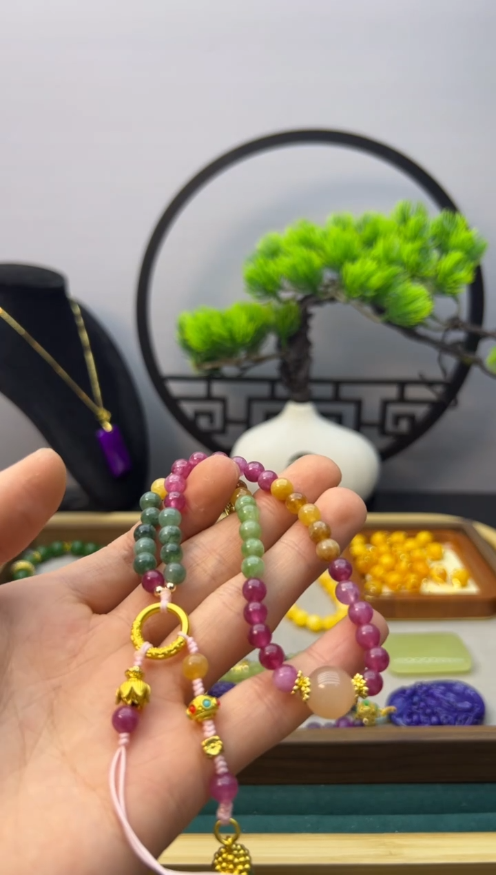 【闪购商品】碧玺手链14K金镶嵌Q01          