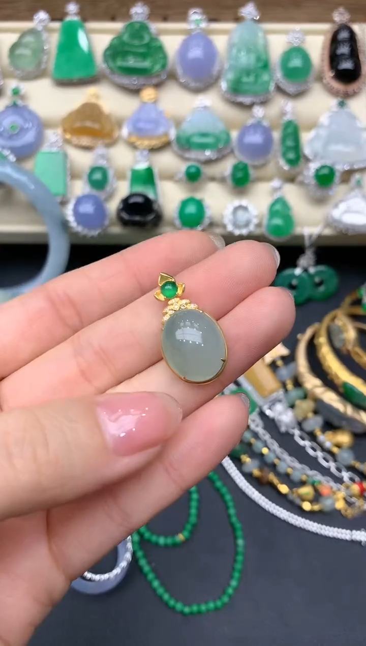 【闪购商品】翡翠颈饰18K金镶嵌425-中国好珍宝