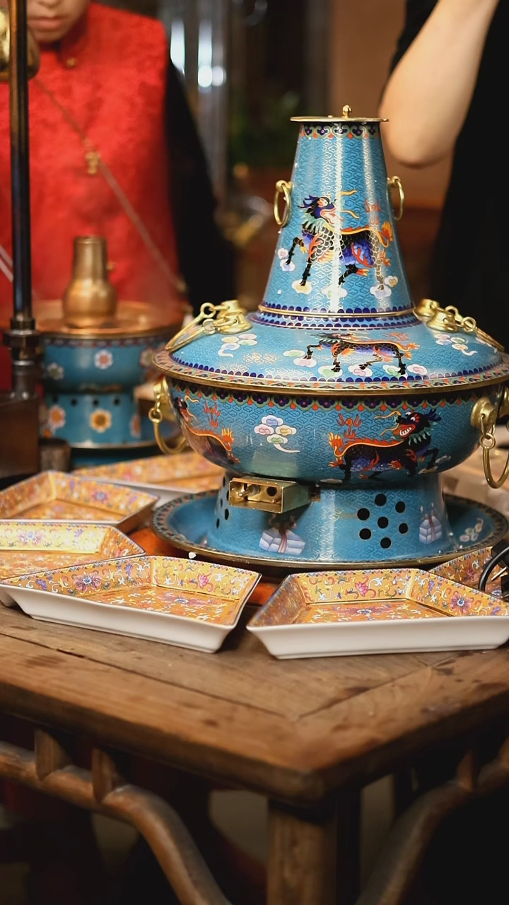 【闪购商品】电炭初春景泰蓝铜火锅