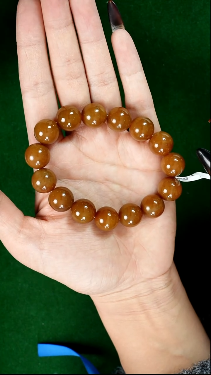 未镶嵌手串和田玉若羌微色差卡14m