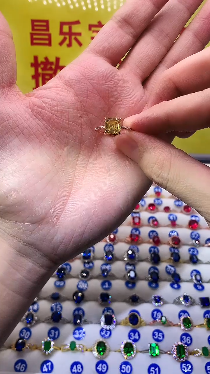 【闪购商品】黄晶戒指银S925镶嵌11111