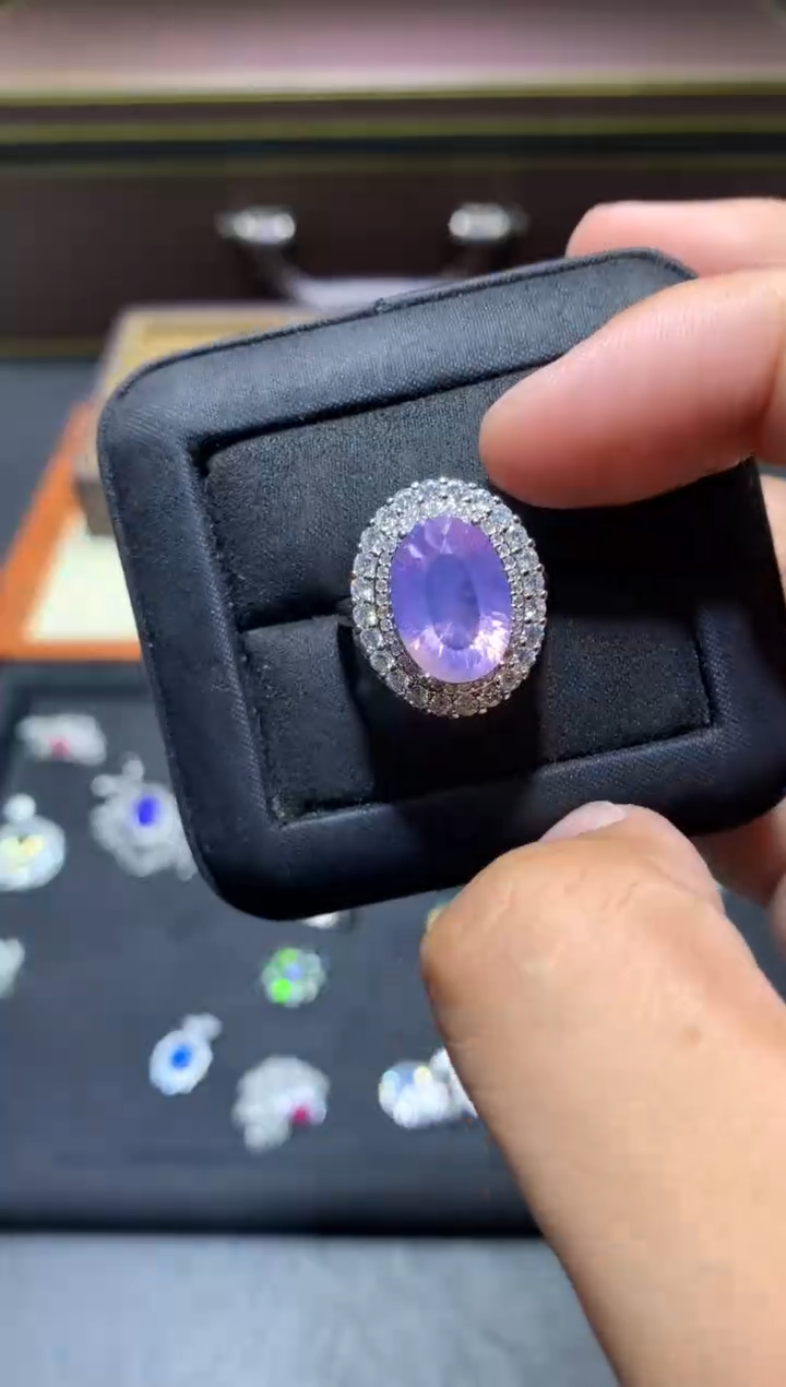 未镶嵌戒指水晶K116紫玉晶