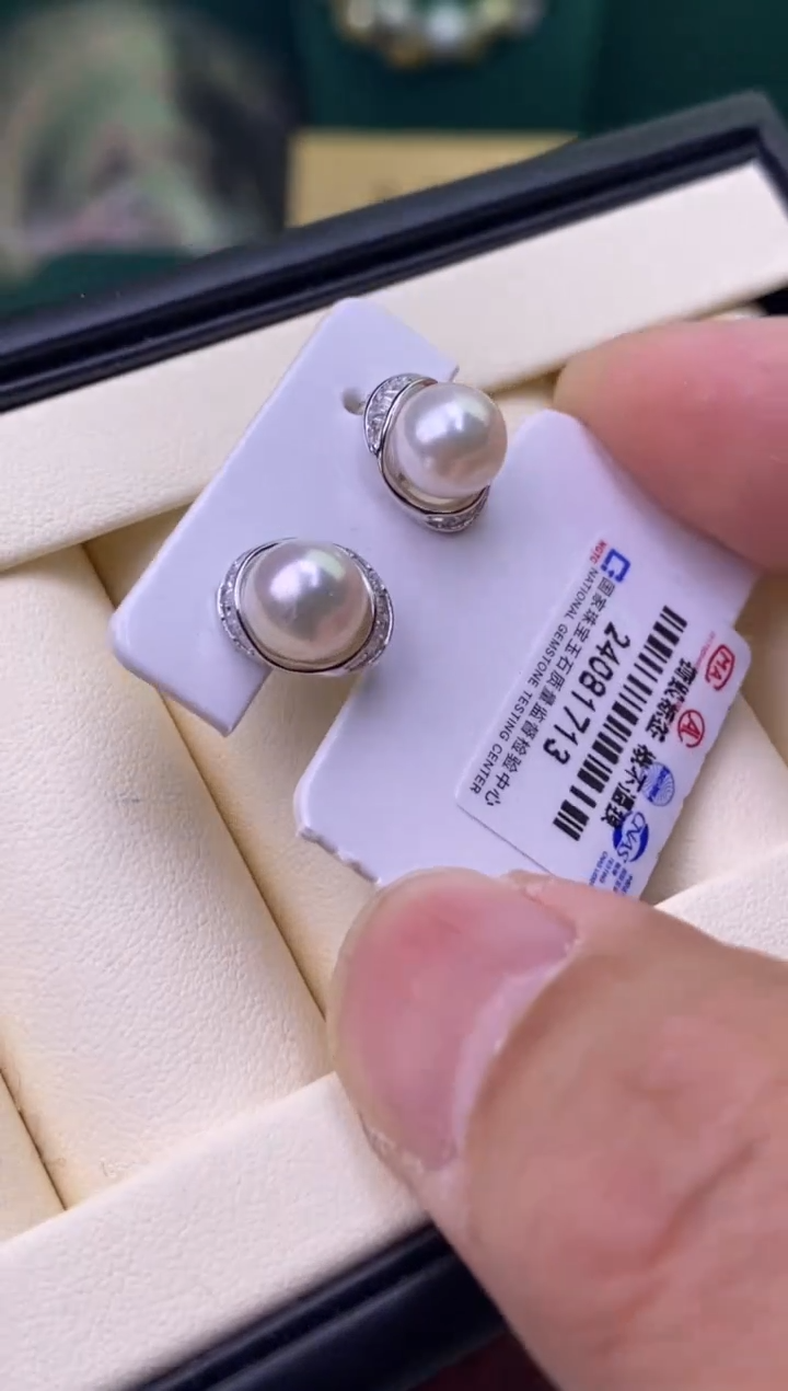 【闪购商品】海水珍珠耳饰银S925镶嵌1