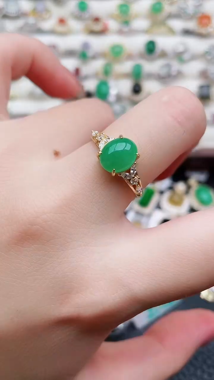 银S925镶嵌戒指翡翠126