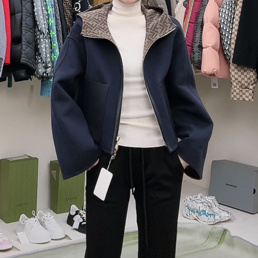 全新未使用 FENDI/芬迪 满图案夹克羊毛外套/38/40/42