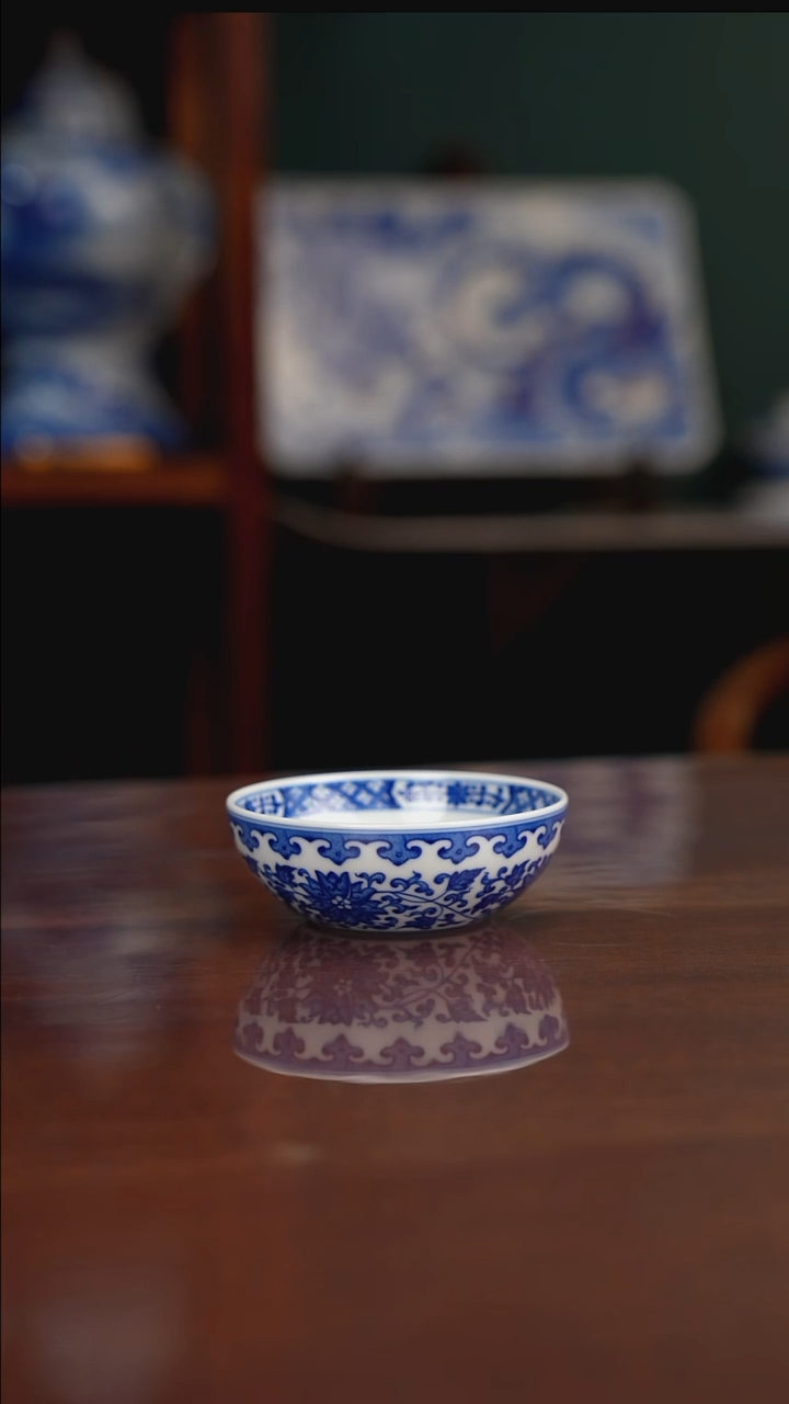 晓月柴窑 缠枝普洱杯