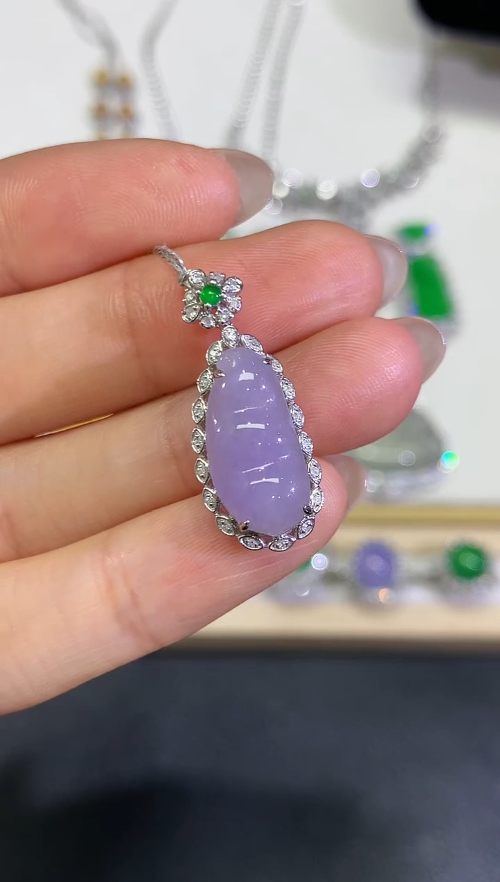 【闪购商品】翡翠颈饰18K金镶嵌团购11