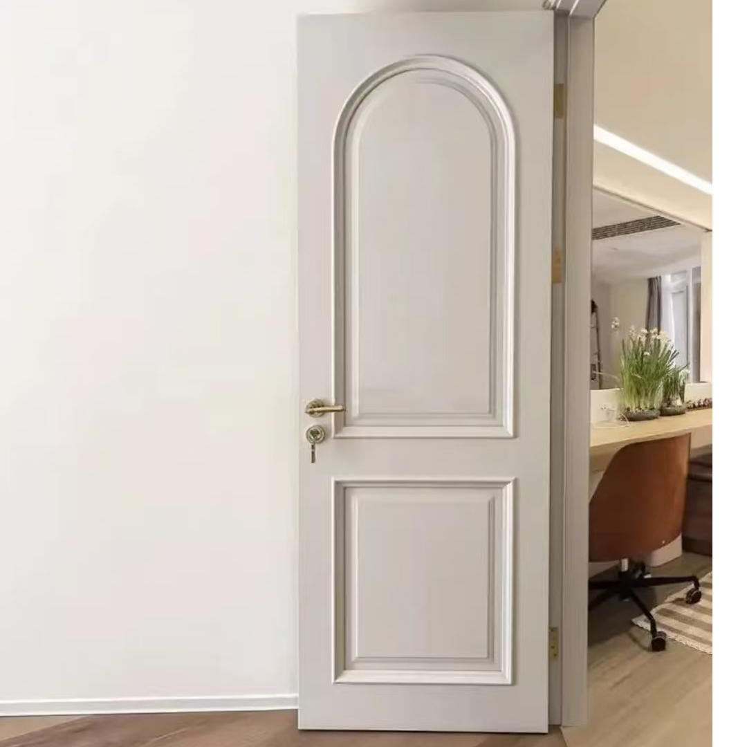 法式奶油风实木复合烤漆卧室门室内家用折叠推拉门