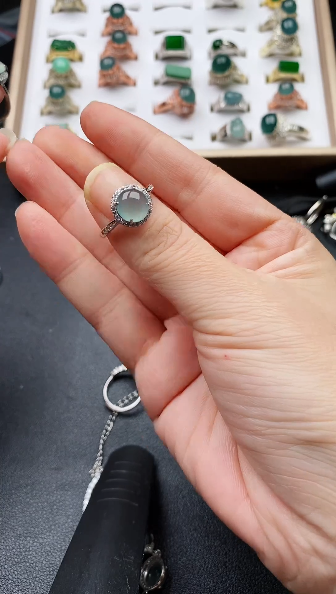 银S925镶嵌戒指翡翠~****?1111111