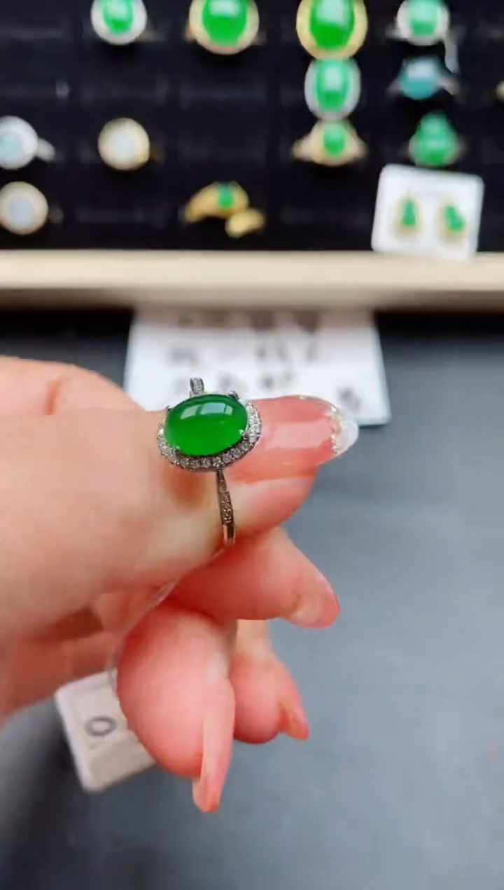 【闪购商品】翡翠戒指银S925镶嵌508050