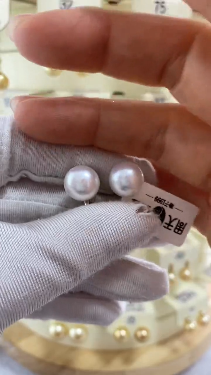 【闪购商品】淡水珍珠耳饰银S925镶嵌耳夹10-11mm