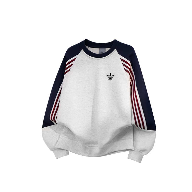 【官方奥特莱斯一折专区】宽松型圆领长袖套头款卫衣重磅情侣加绒衣