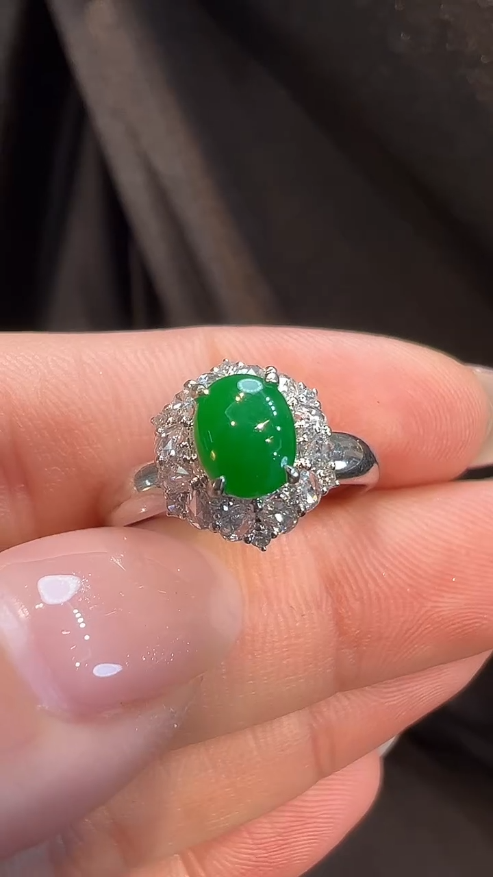 18K金镶嵌戒指翡翠AL6