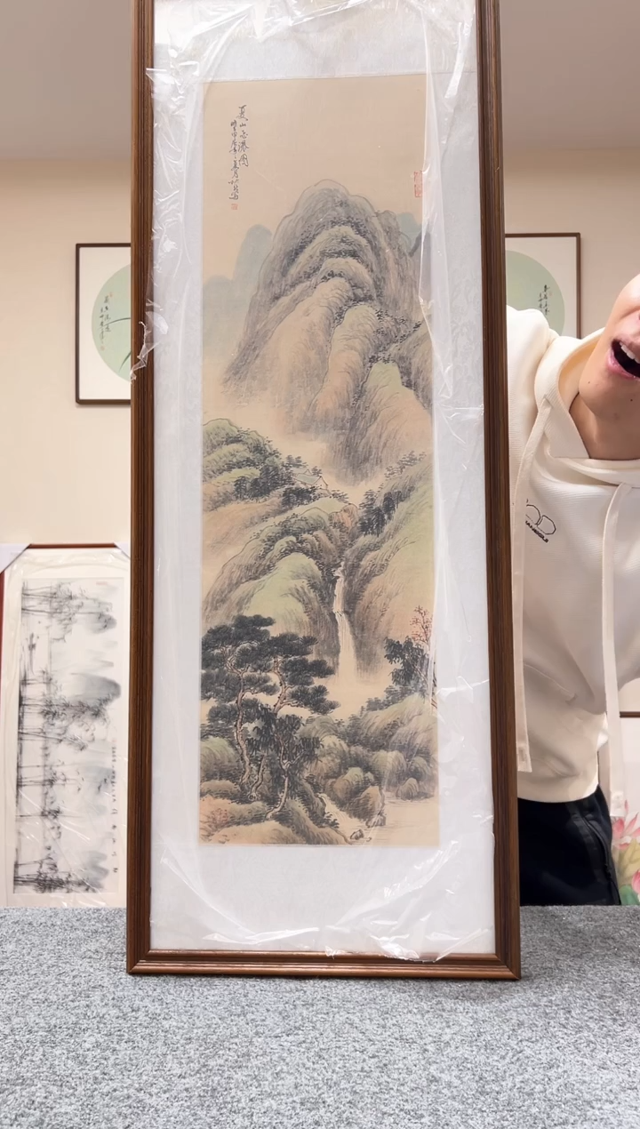 【闪购商品】书法37x103cm仿古山水武际新老师