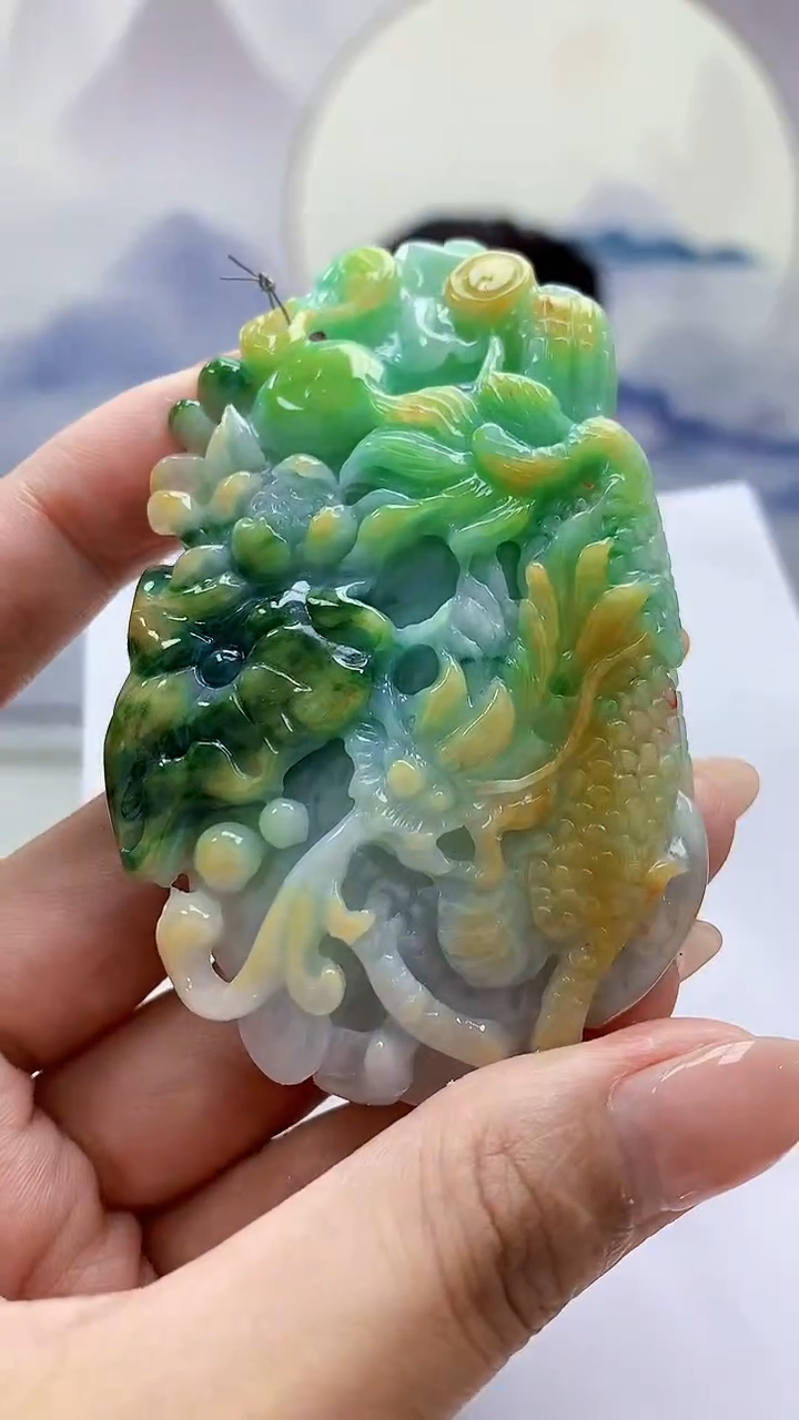 未镶嵌定制翡翠5160MM-毛货挂件94