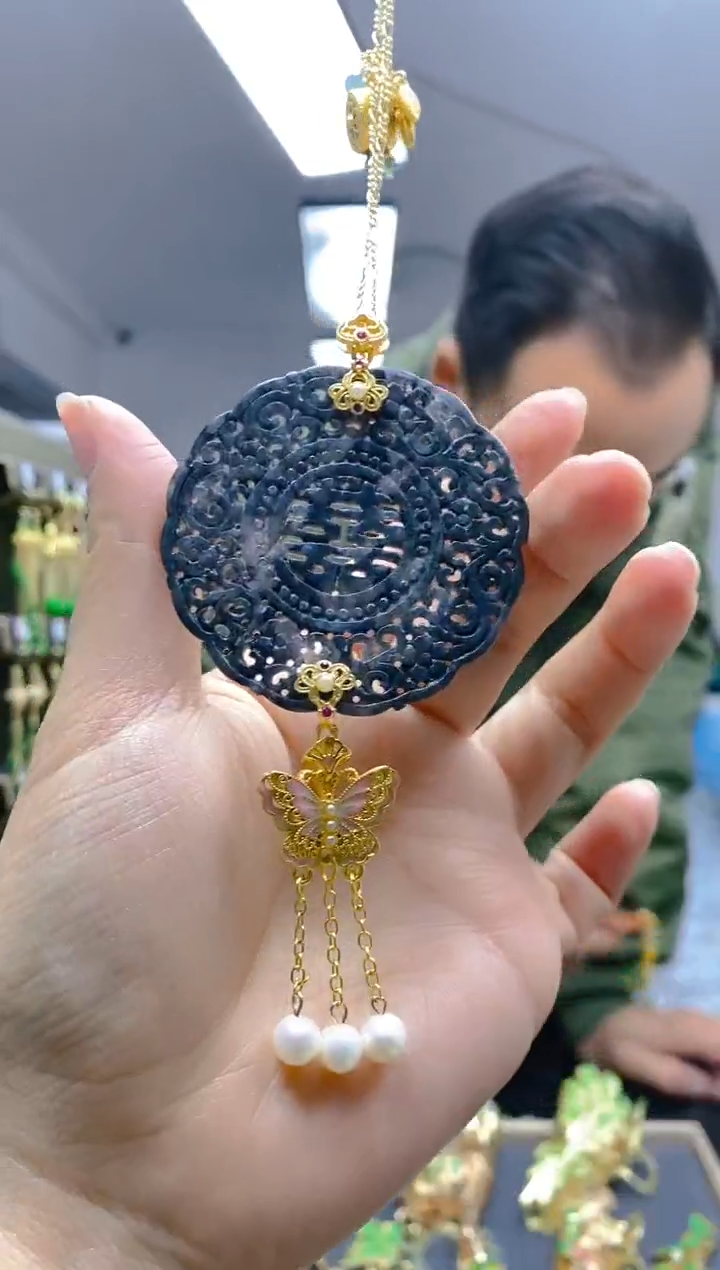 【闪购商品】翡翠耳饰合金0176翡翠锁骨链