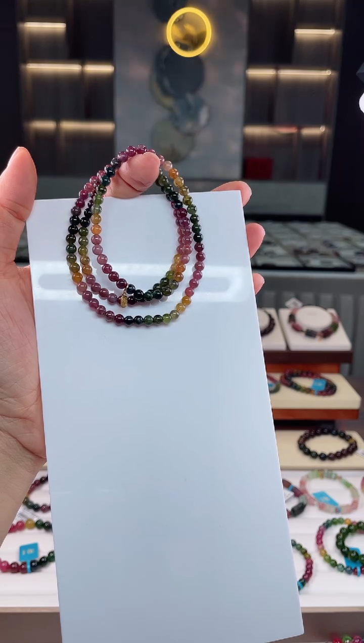 【闪购商品】碧玺三圈手串未镶嵌（多样性发一条）Q