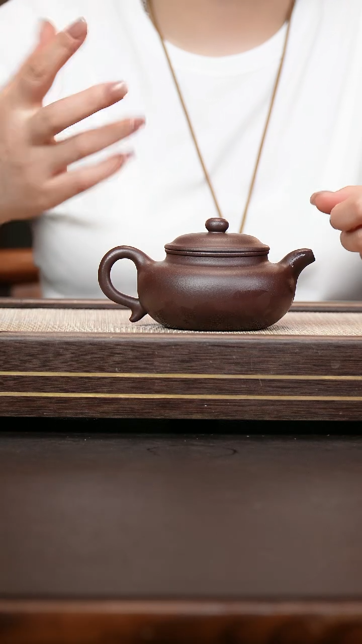 茶壶紫砂深井紫泥  仿古壶 