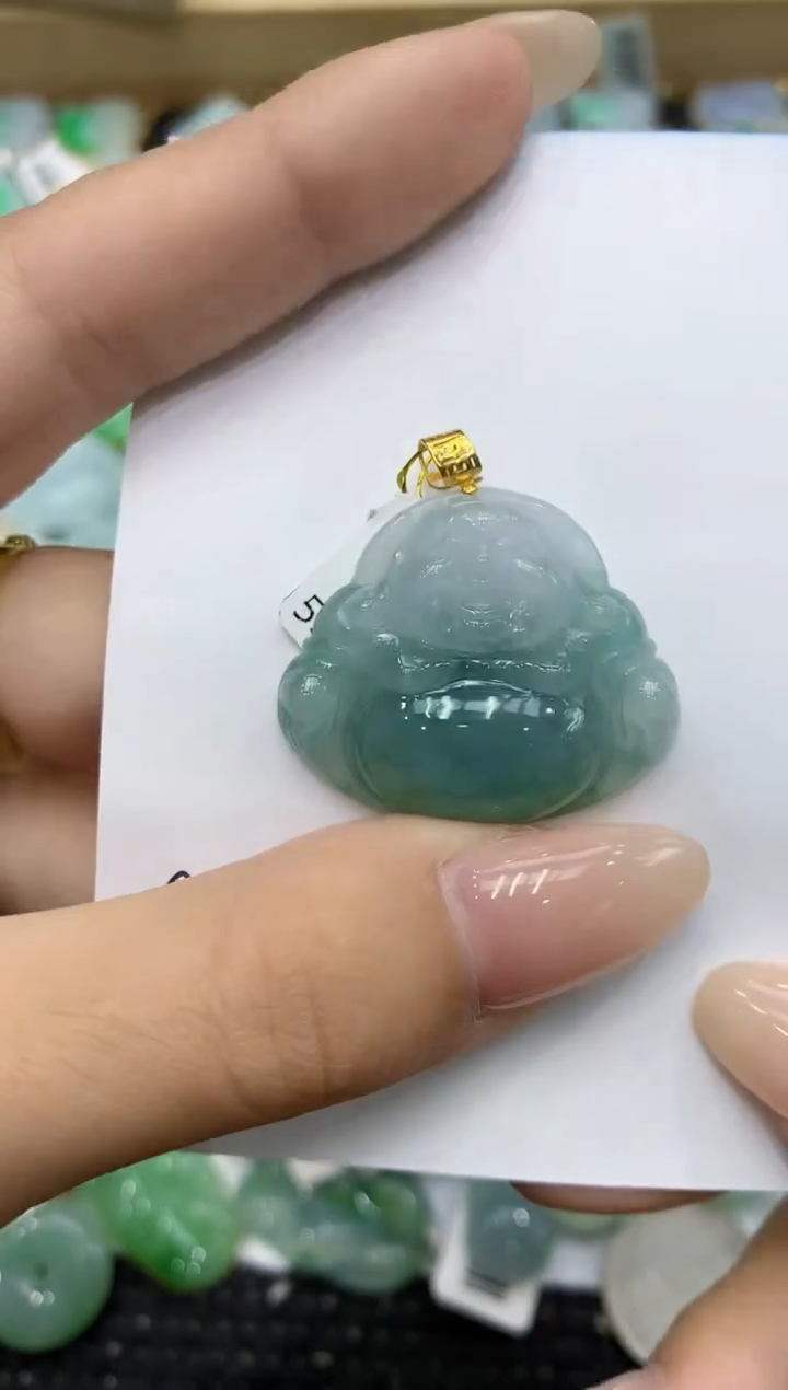 翡翠18K金镶嵌颈饰111111111111