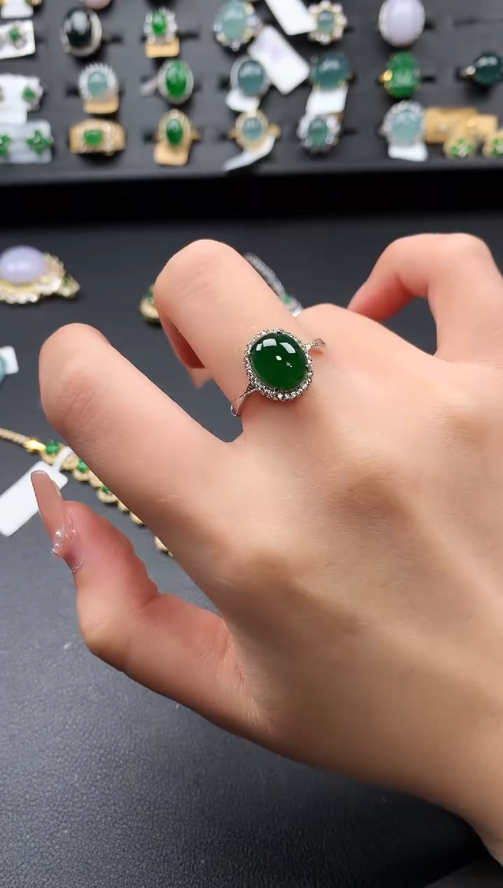 【闪购商品】翡翠戒指银S925镶嵌6514124