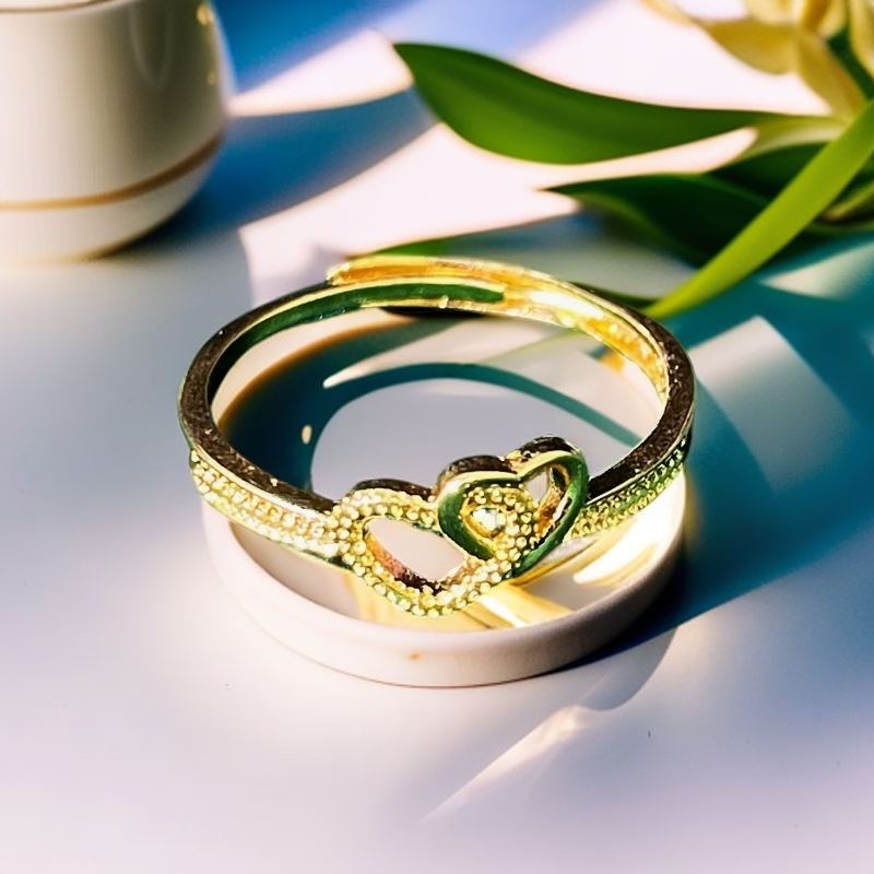 【You佳好物】18K镶嵌心心相印情侣同款戒指 B46