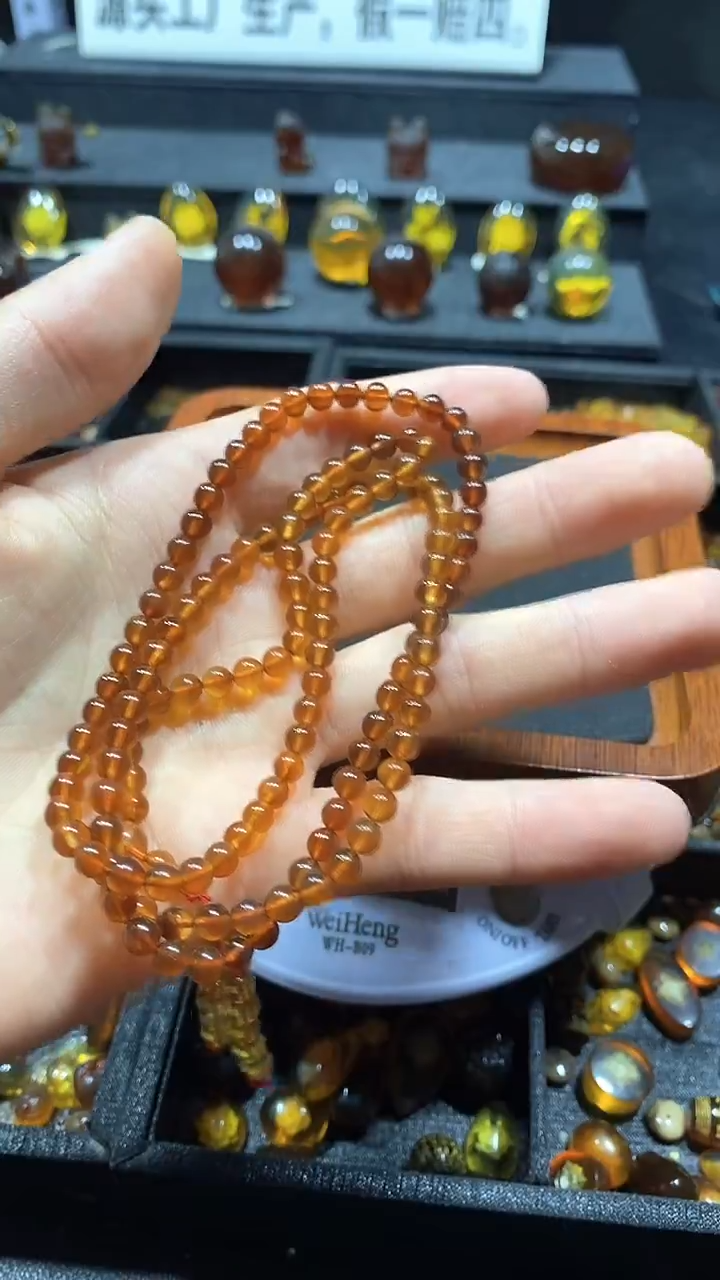 琥珀颈饰未镶嵌天然缅甸琥珀手串4