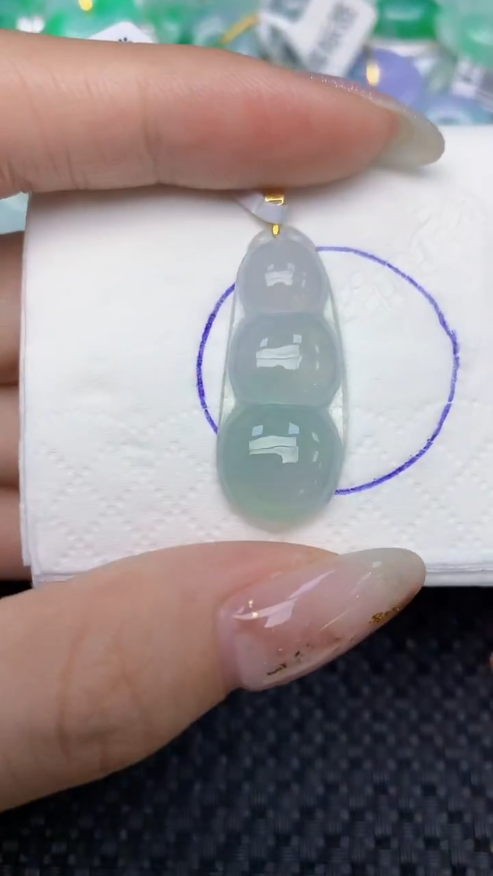 颈饰18K金镶嵌翡翠天然缅甸翡翠a货百元以上9元证书费自理