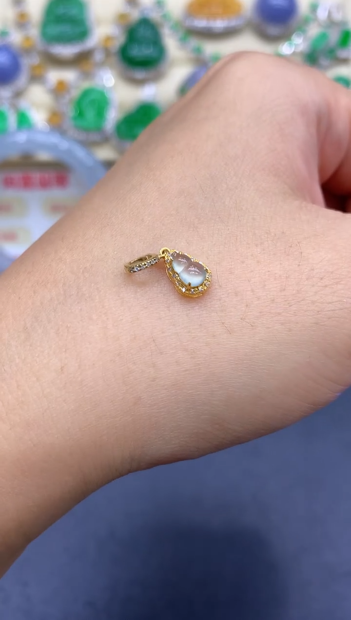 颈饰18K金镶嵌翡翠173-中国好珍宝